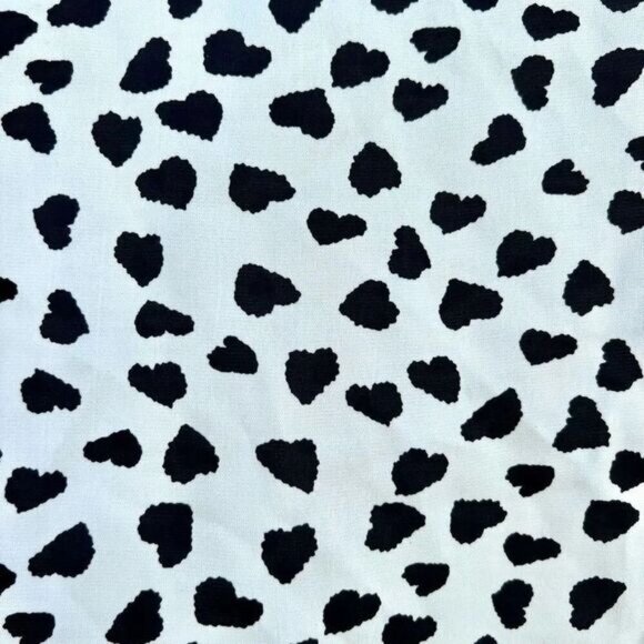 Shein Curve Blouse Size 0XL Hearts print Ruffled sleeves Black and White - Picture 3 of 4